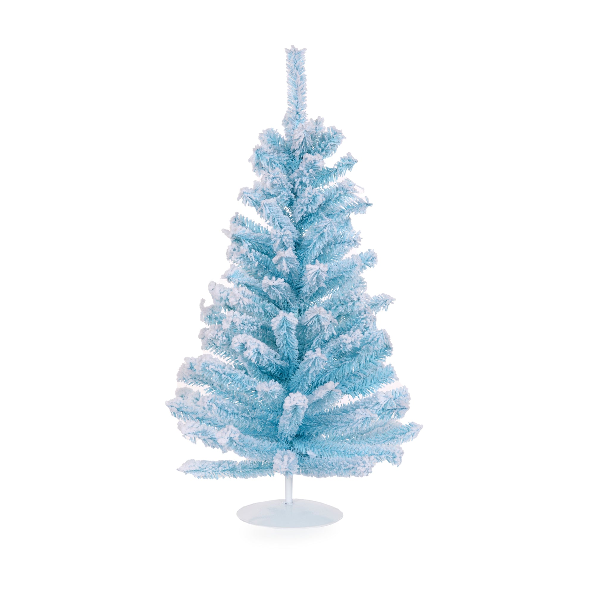 Pastel Blue Flocked Tabletop Tree - My Christmas