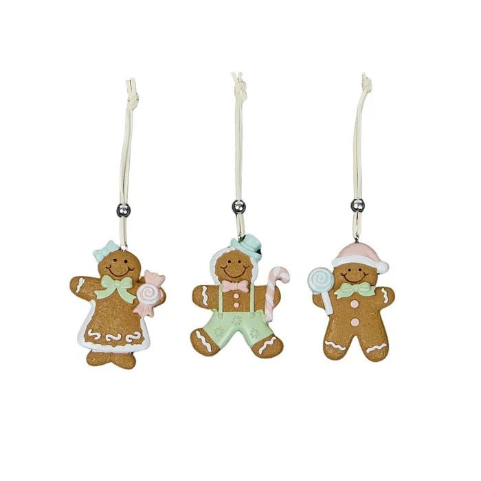 Pastel Gingerbread Kids Ornaments - Set of 3 - My Christmas