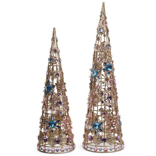 Pastel Mix Brooch Cone Trees - Set of 2 - My Christmas
