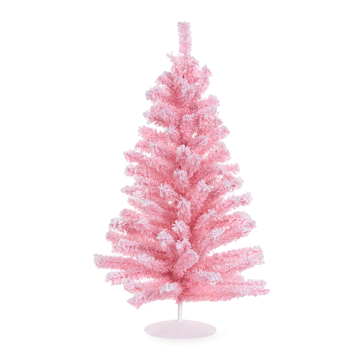 Pastel Pink Flocked Table Top Tree - My Christmas