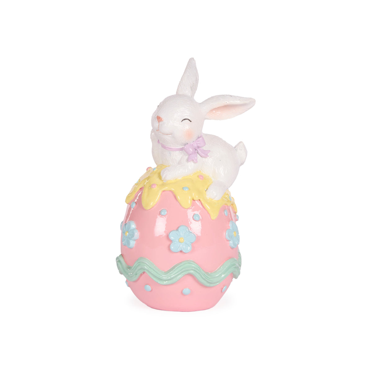 Pastel Piped Pink Bunny on Egg - My Christmas