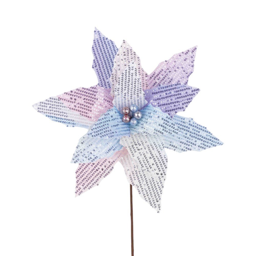 Pastel Sequin Poinsettia - My Christmas