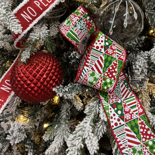 Patchwork Tree Ribbon - My Christmas