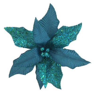 Peacock Blue Poinsettia - My Christmas