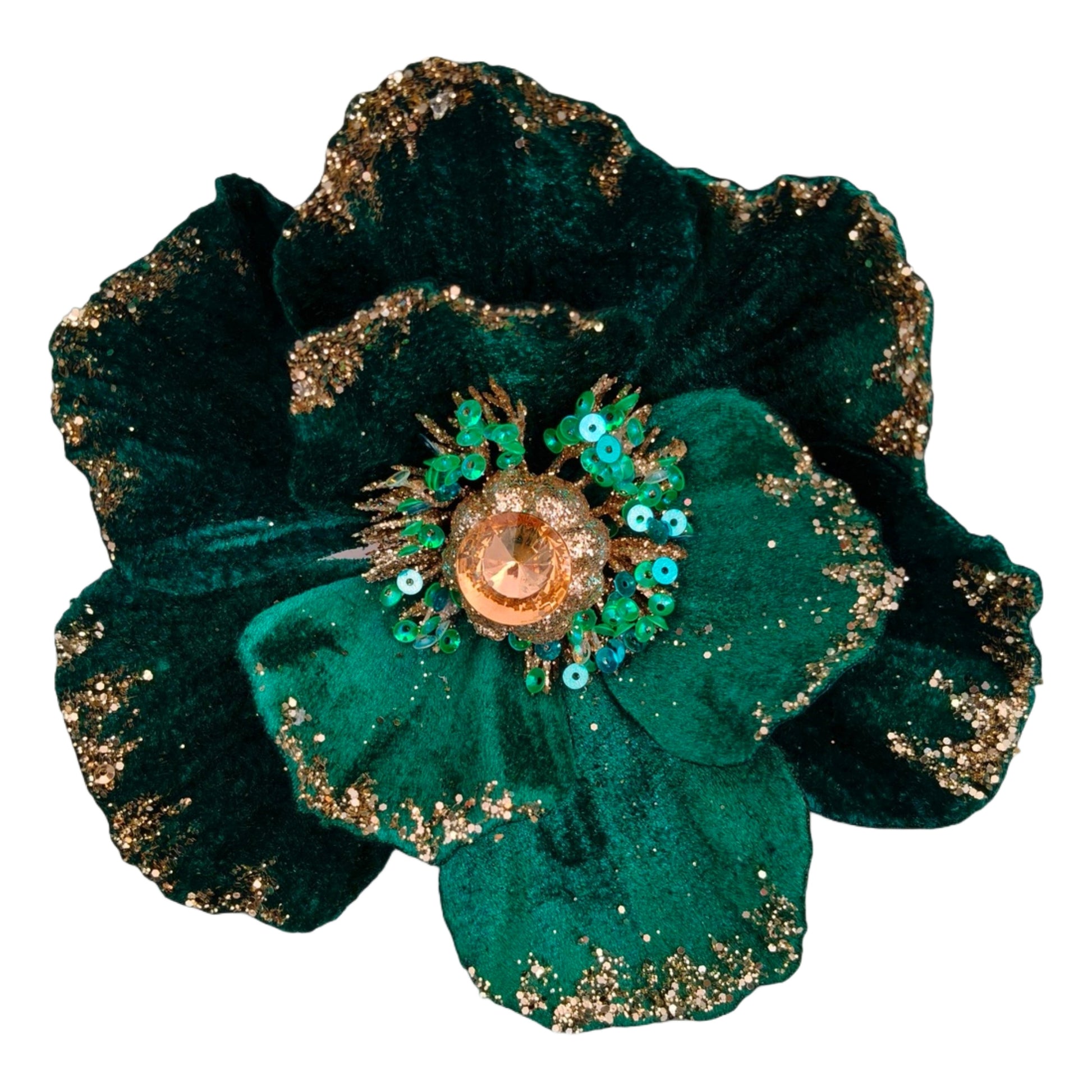 Peacock Clip-on Velvet Magnolia - My Christmas