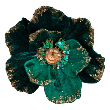 Peacock Clip-on Velvet Magnolia - My Christmas