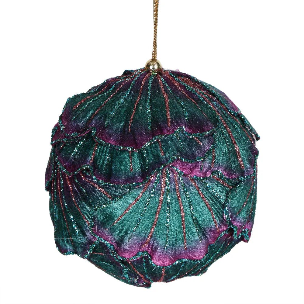 Peacock Ginko Leaf Bauble - My Christmas