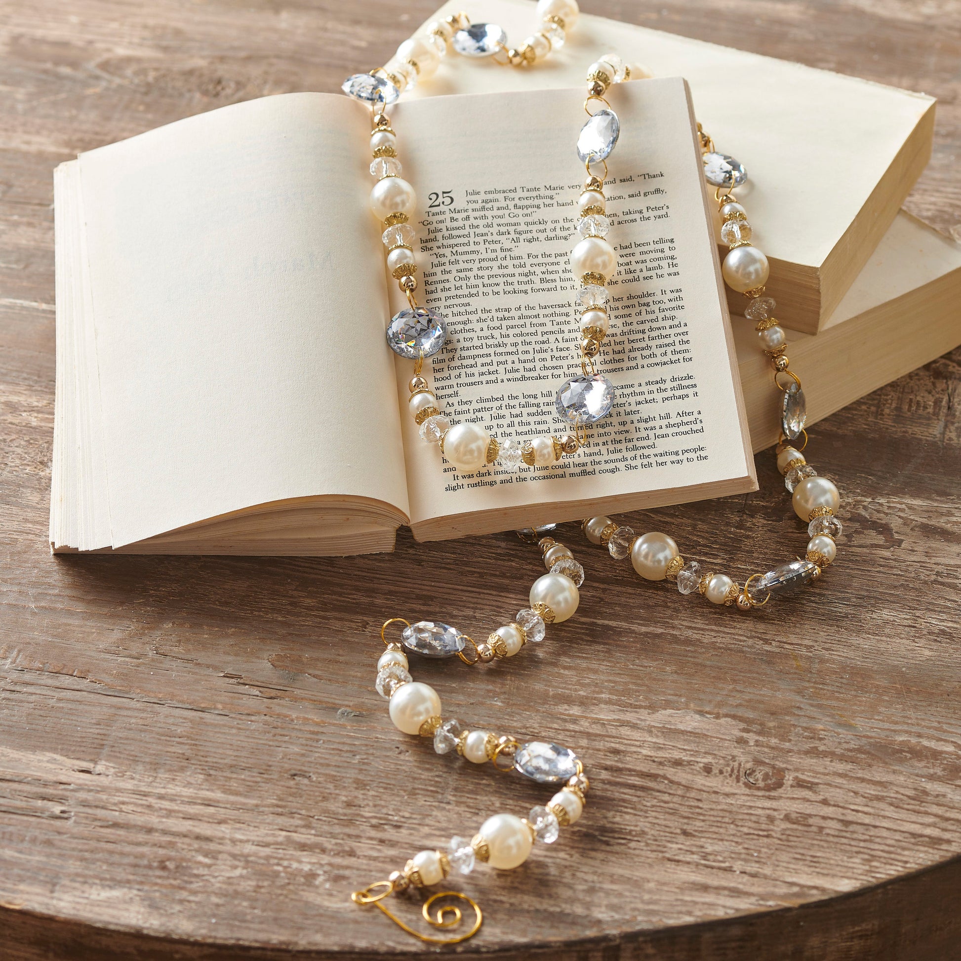 Pearl and Crystal Beaded Garland - My Christmas