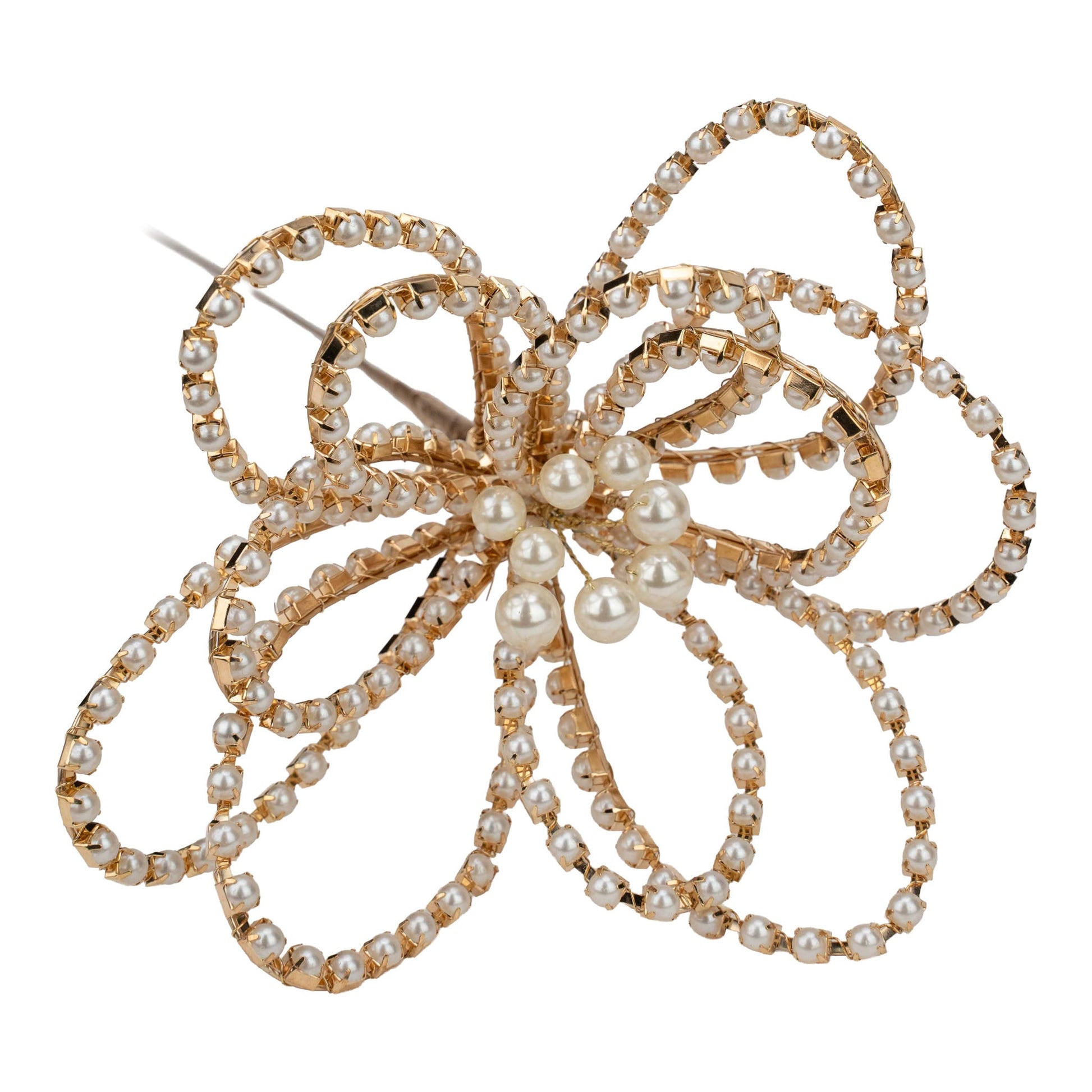 Pearl Beaded Hollow Flower Spray - My Christmas
