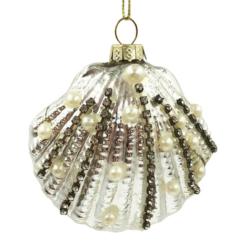 Pearl Champagne Scallop Ornament - My Christmas
