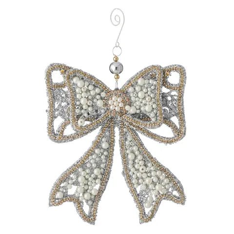 Pearl Detail Bow Decoration - Large - My Christmas