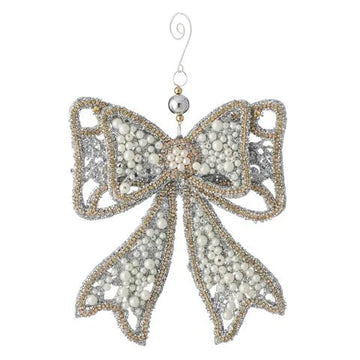 Pearl Detail Bow Decoration - Large - My Christmas
