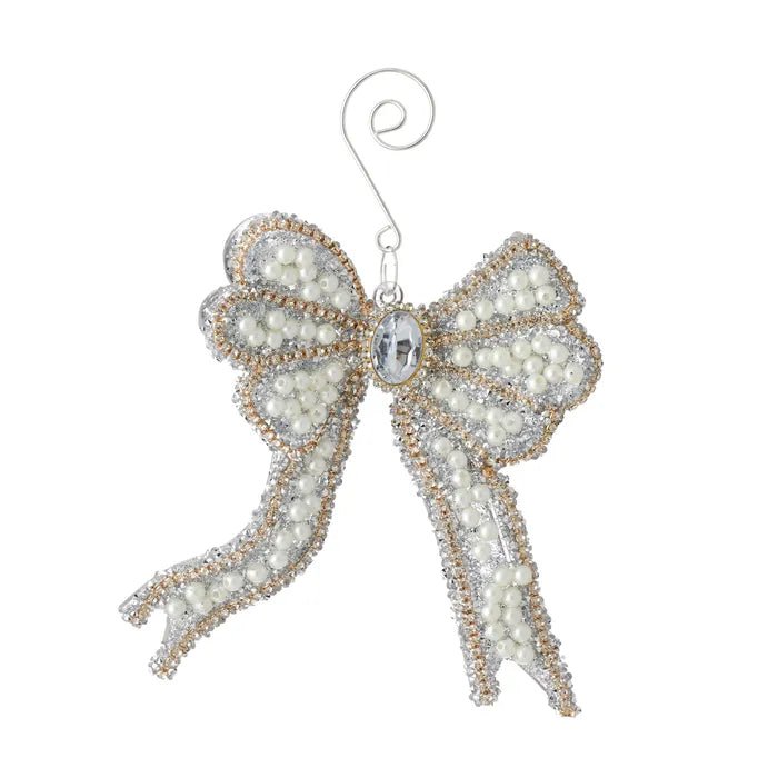 Pearl Detail Bow Decoration - Small - My Christmas