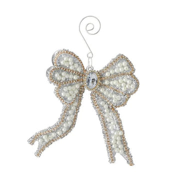 Pearl Detail Bow Decoration - Small - My Christmas