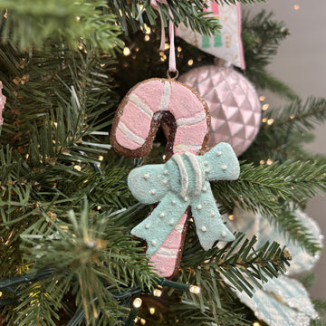Pink and Blue Candy Cane Ornament - My Christmas