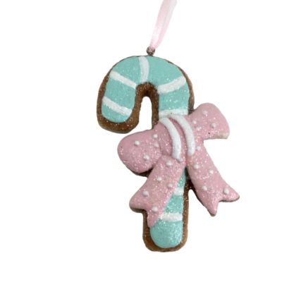 Pink and Blue Candy Cane Ornament - My Christmas