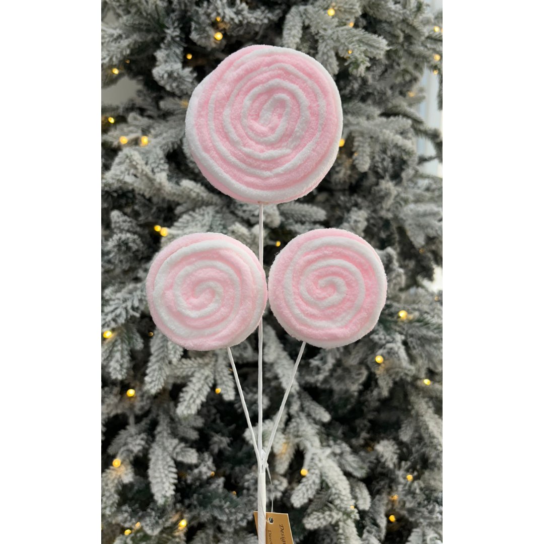 Pink and White Lollipop Spray - My Christmas