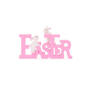 Pink Bunnies Easter Sign - My Christmas