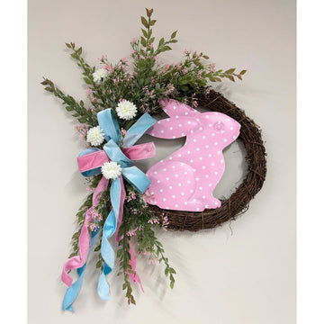 Pink Bunny Wreath - My Christmas