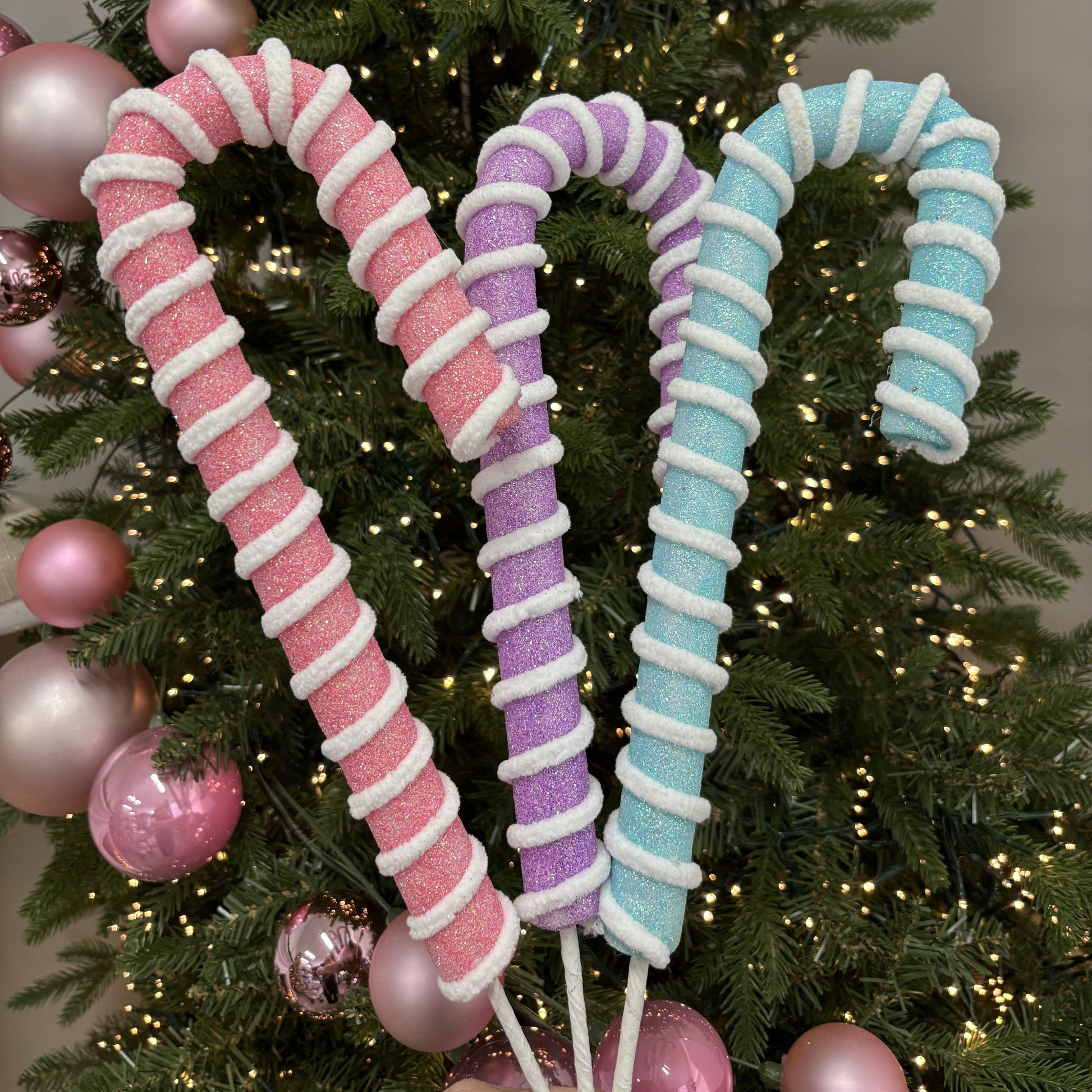 Pink Candy Cane Pick - My Christmas