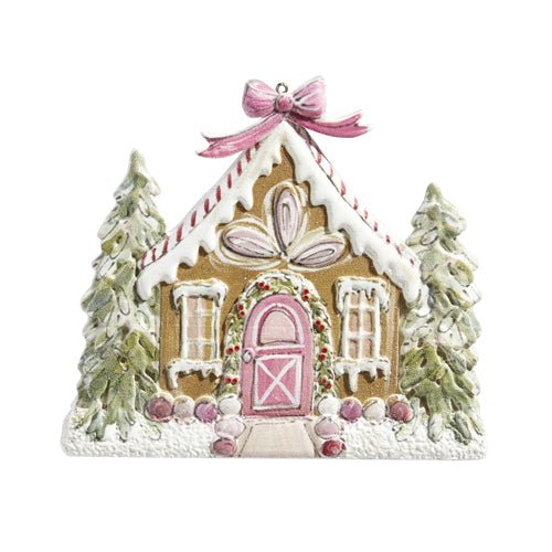 Pink Gingerbread House Ornament - My Christmas