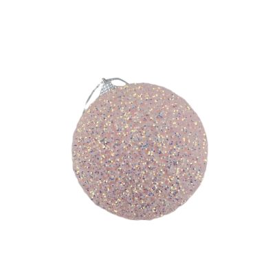 Pink Glitter Bauble - 10cm - My Christmas