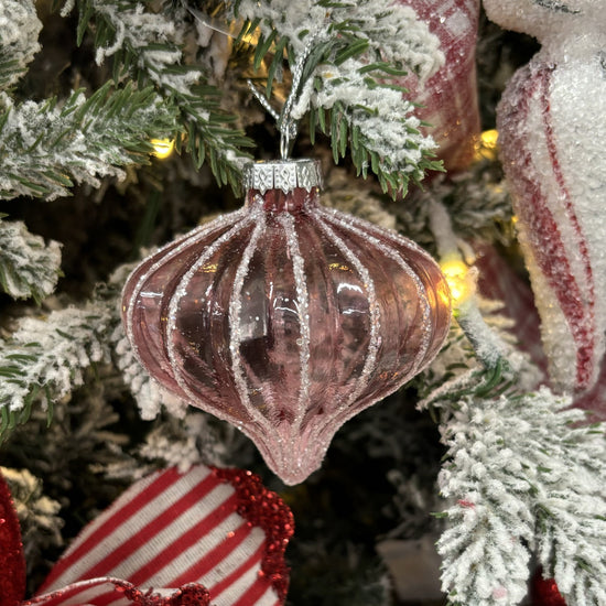 Pink Glitter Glass Onion - My Christmas