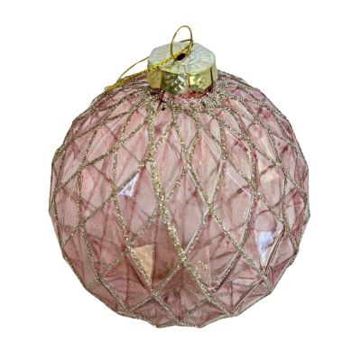 Pink Gold Honeycomb Bauble - My Christmas