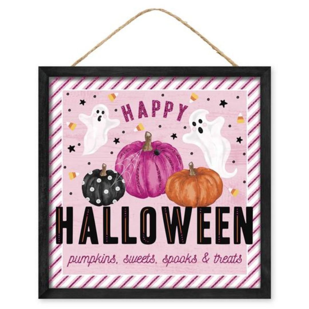 Pink Happy Halloween Sign - My Christmas