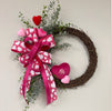 Pink Heart Wreath with Bow - My Christmas