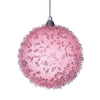 Pink Icy Sugar Bauble - 10cm - My Christmas