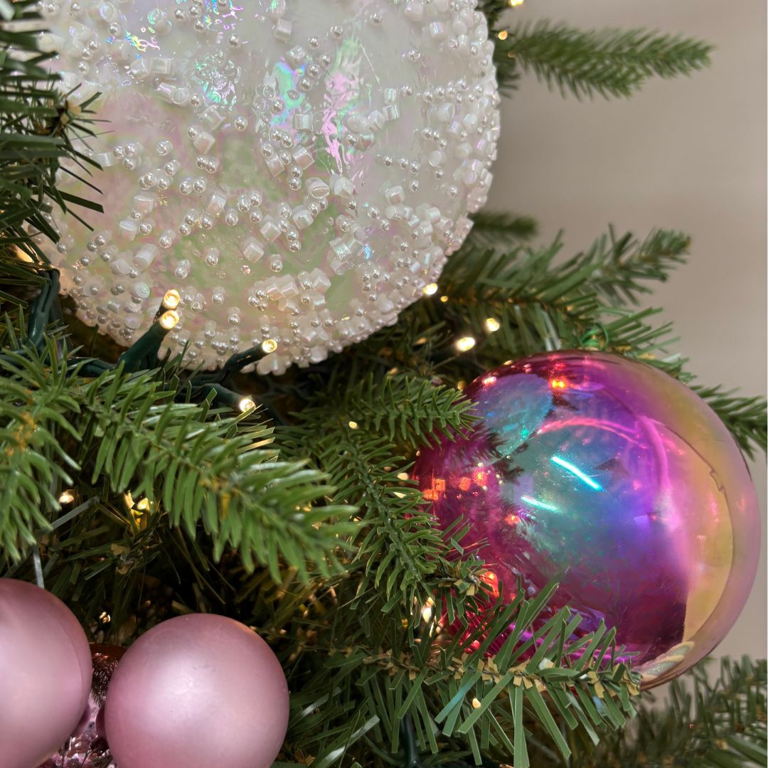 Pink Iridescent Bauble - My Christmas