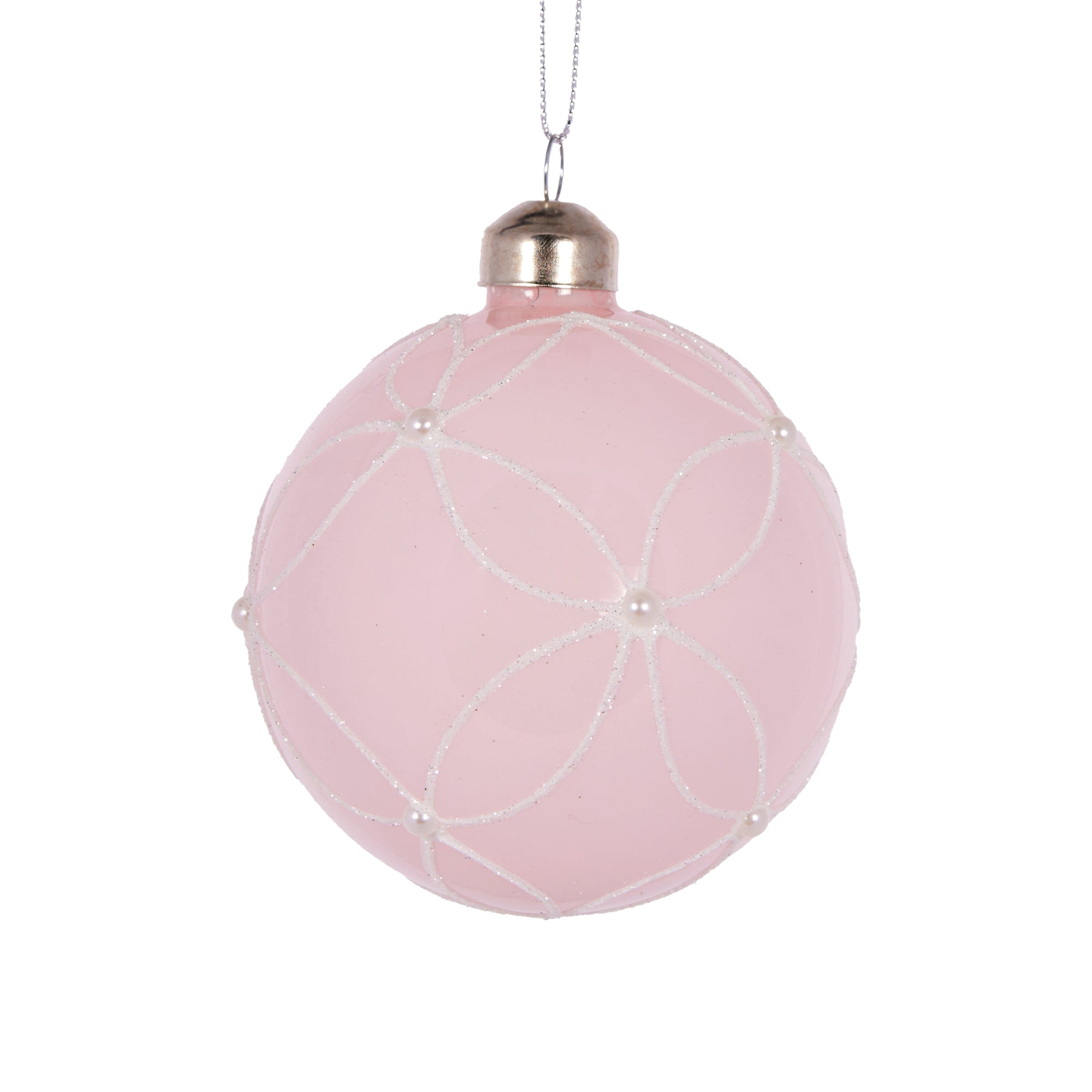 Pink Pearl Flower Bauble - My Christmas
