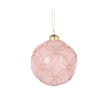 Pink Quilted Pearl Bauble - My Christmas
