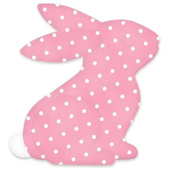 Pink, Red and White Metal Sitting Bunny Sign - My Christmas