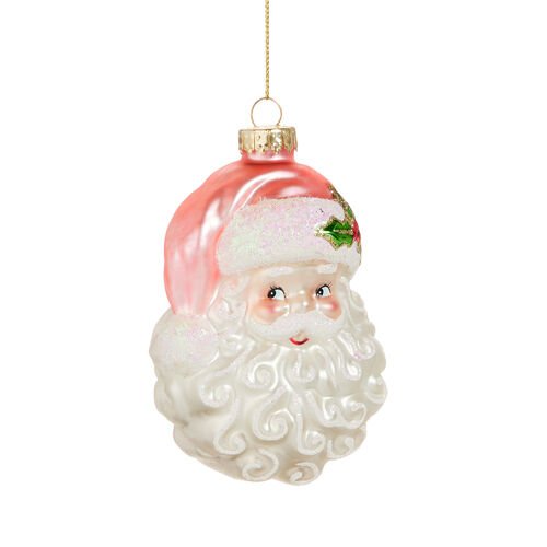 Pink Santa Head Ornament - My Christmas
