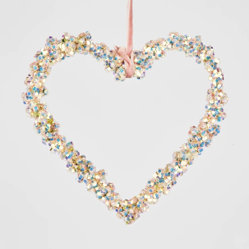 Pink Shimmer Heart Ornament - My Christmas