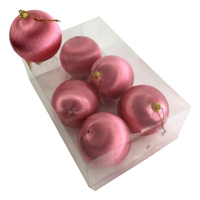 Pink Silk Bauble - Box of 6 - My Christmas