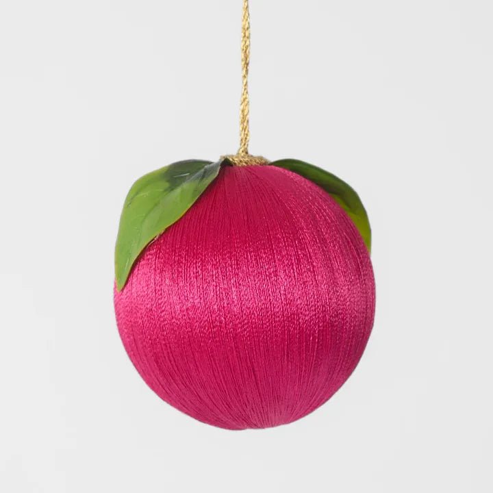Pink Silk Fruit Bauble - My Christmas