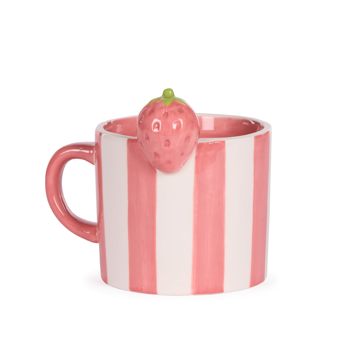 Pink Stripe Strawberry Mug - My Christmas