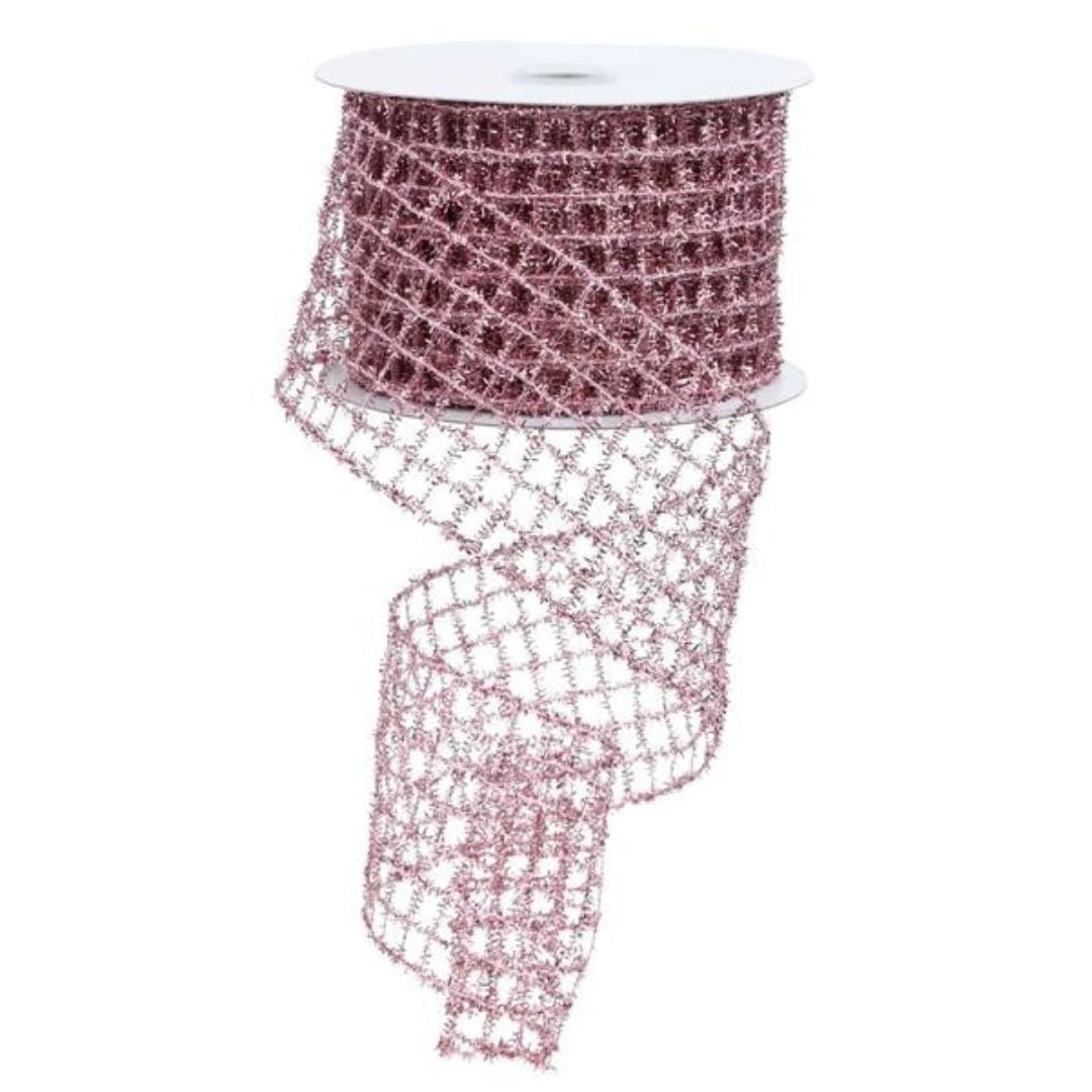 Pink Tinsel Mesh - My Christmas