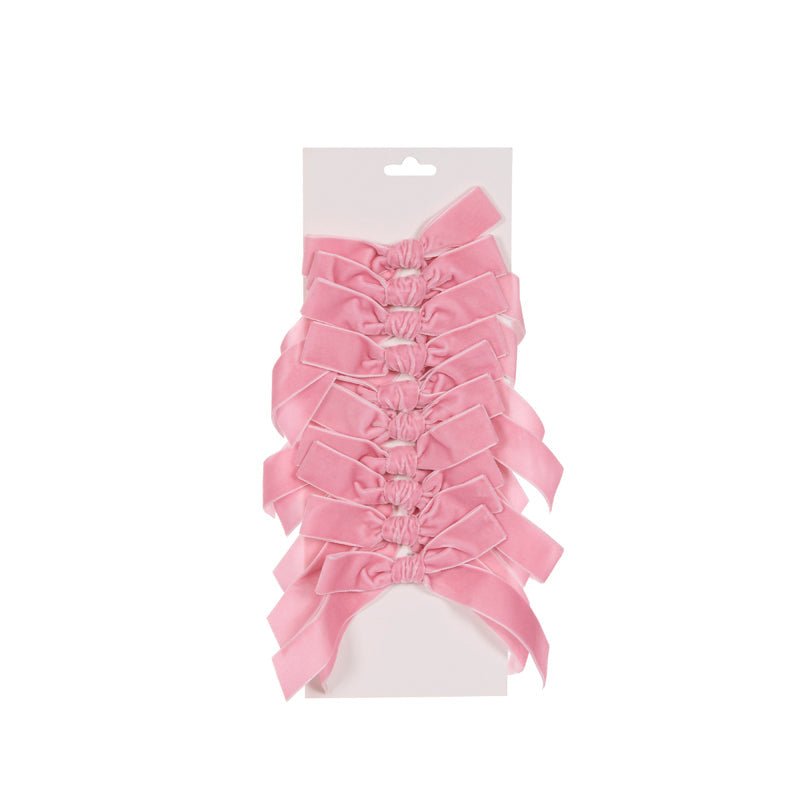 Pink Velvet Bows - Pack of 10 - My Christmas