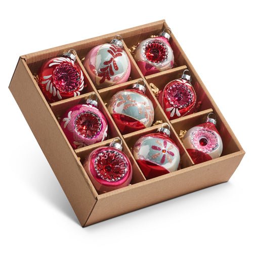 Pink Vintage Ornaments 8cm - Set of 9 - My Christmas