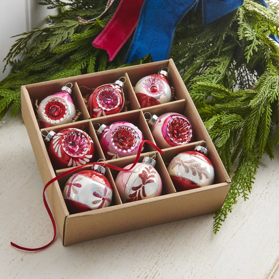 Pink Vintage Ornaments 8cm - Set of 9 - My Christmas