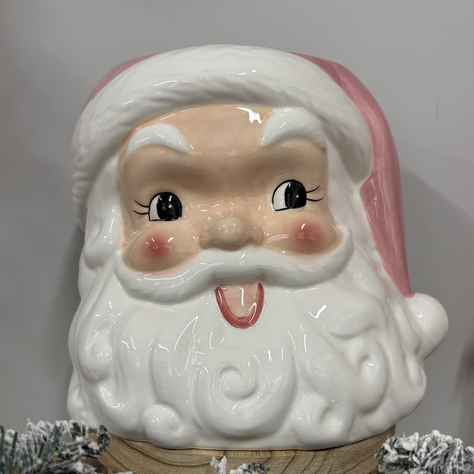 Pink Vintage Santa Pot - My Christmas