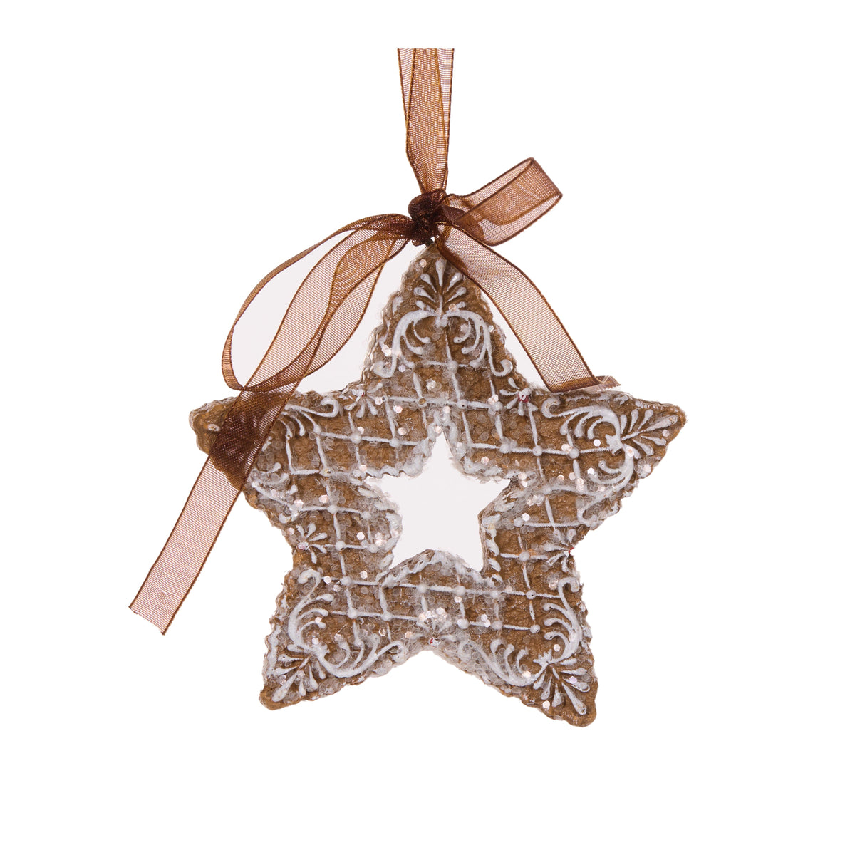 Piped Gingerbread Star Ornament - My Christmas