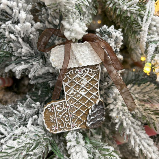 Piped Gingerbread Stocking Ornament - My Christmas