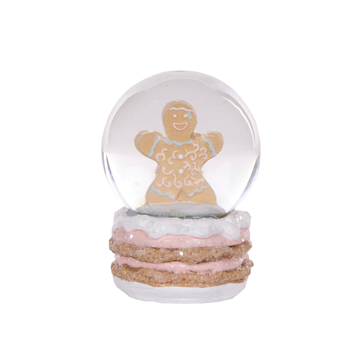 Piped Pastel Gingerbread Man Snowglobe - My Christmas