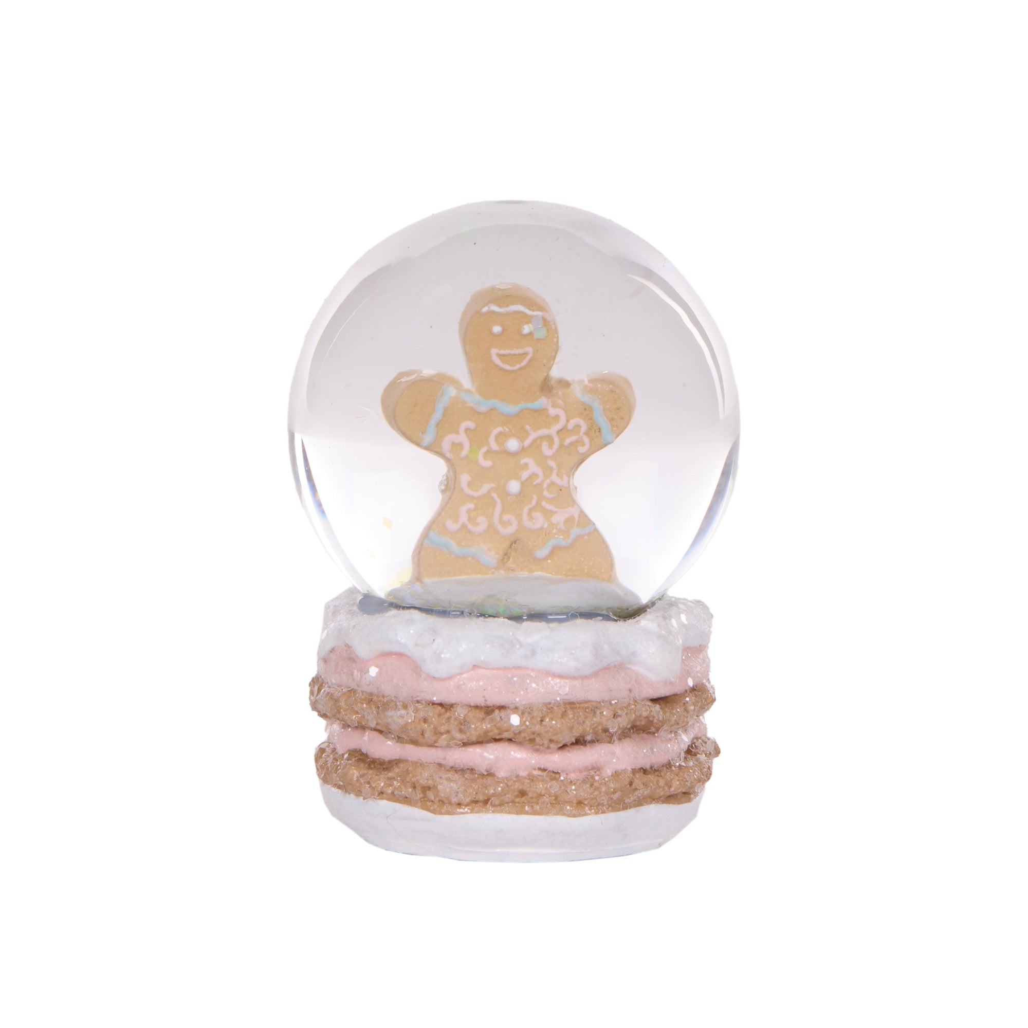 Piped Pastel Gingerbread Man Snowglobe - My Christmas