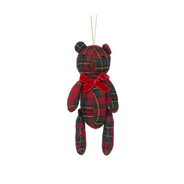 Plaid Hanging Teddy Bear - My Christmas